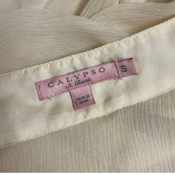 Calypso St Barth ivory silk tunic S - Picture 3 of 3